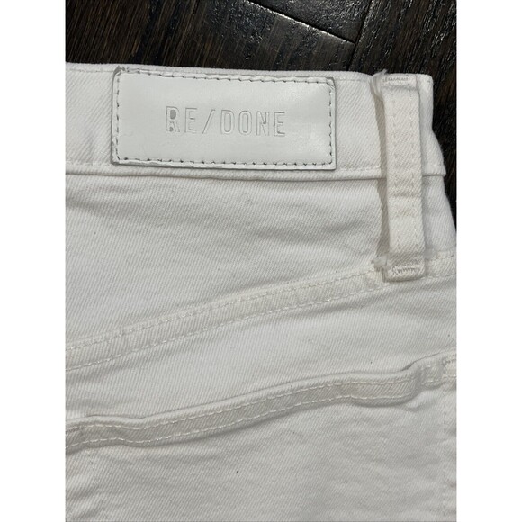 RE/Done Jeans Women’s 28 Orginals 90s High Rise Ankle Crop White Destroy - Picture 9 of 10